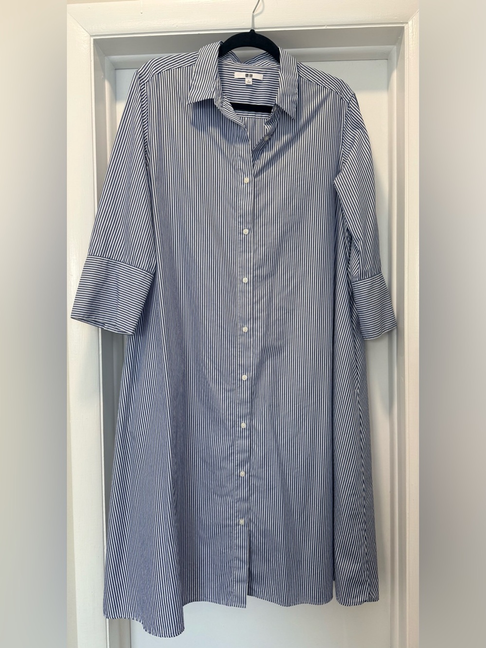 Uniqlo 3/4 Sleeve Shirt Dress with Pockets